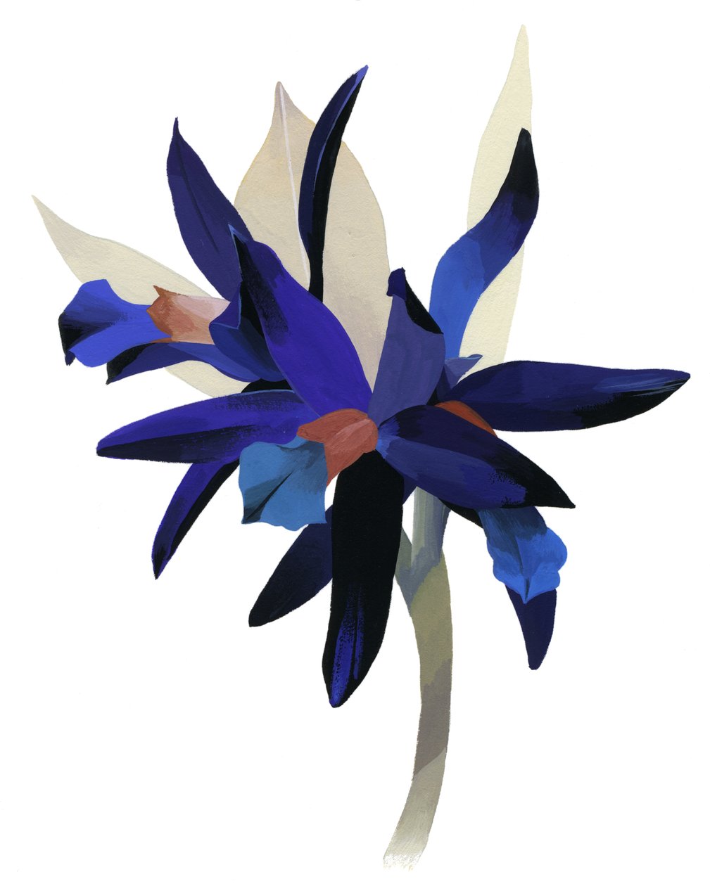 Une fleur imaginaire avec une base bleue - Hiroyuki Izutsu