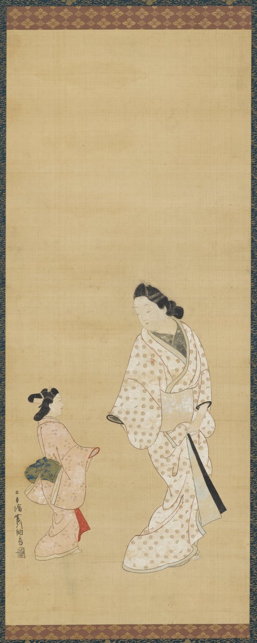 Yujo et une fille, 1688-1697 - Hishikawa Morofusa
