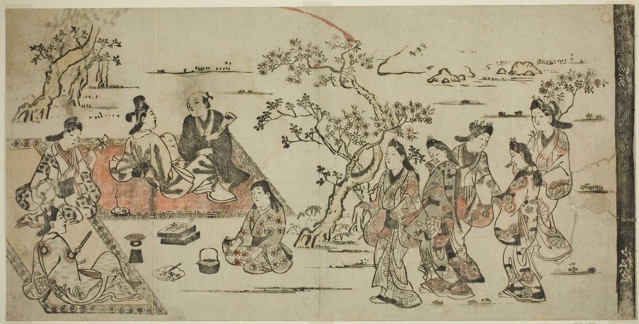 Contemplation des fleurs - Hishikawa Moronobu