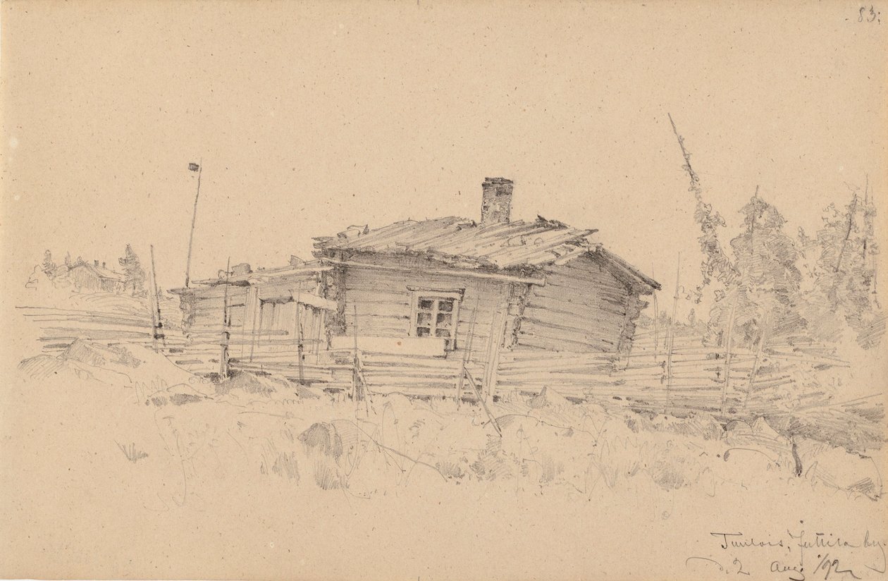 Chaumière de petit fermier dans le village de Juttila - Hjalmar Munsterhjelm