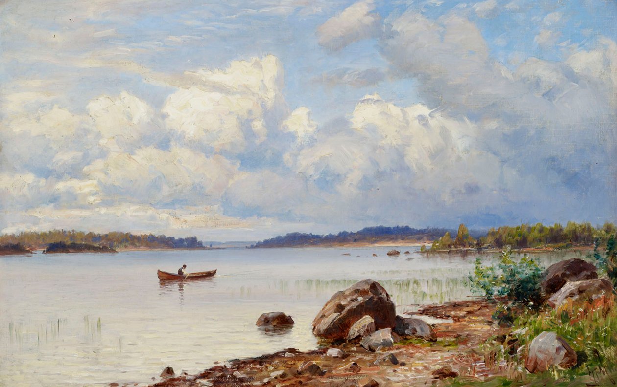 Paysage au bord du lac depuis Tavastia - Hjalmar Munsterhjelm