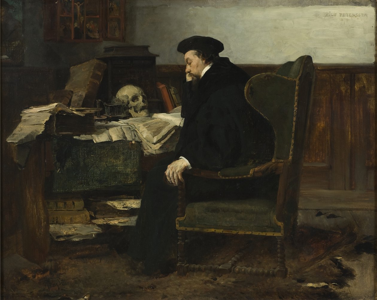 Absorbé dans ses études, 1874 - Hjalmer Eilif Emanuel Peterssen