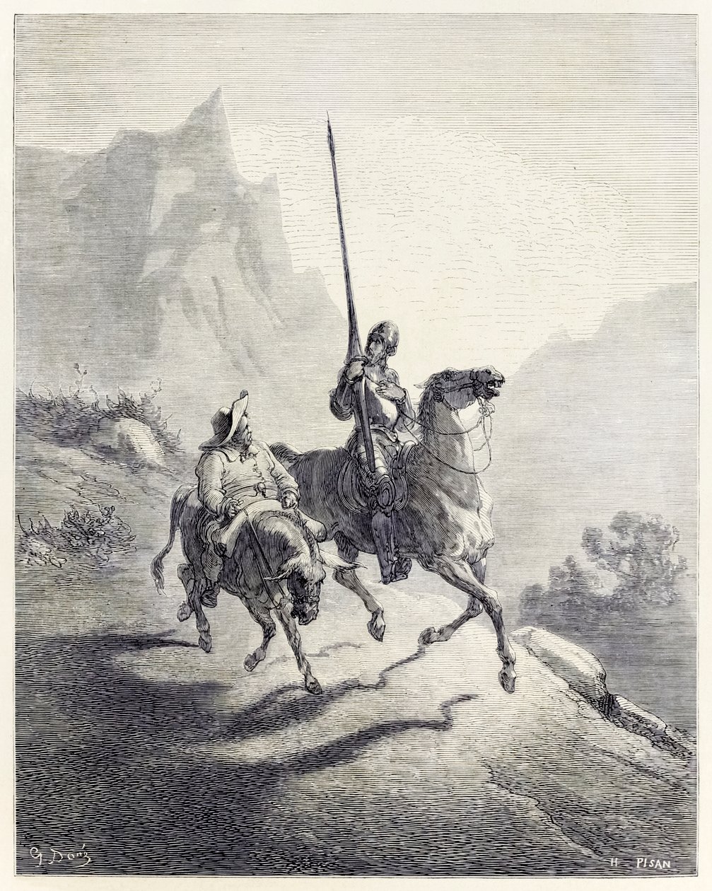 Don Quichotte et Sancho partant, de 
