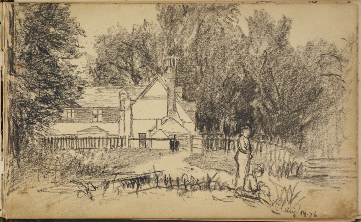 Une maison et deux personnages - Homer Dodge Martin