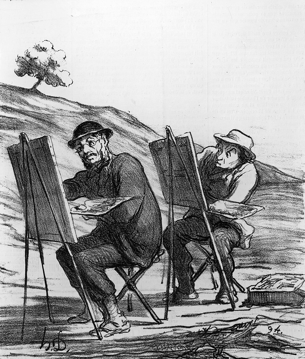 Caricature des peintres de paysage, du magazine 