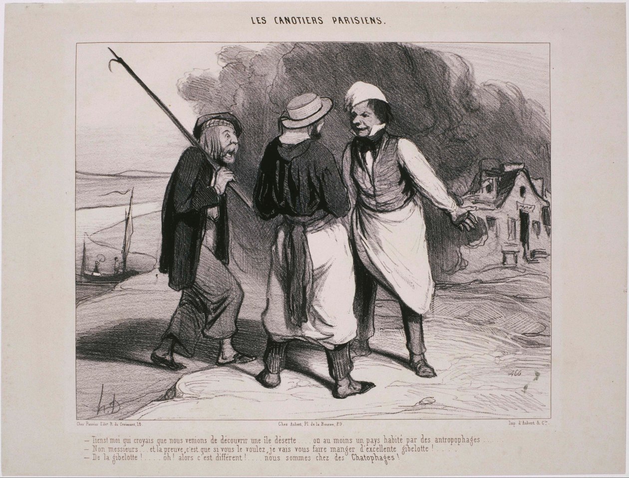 Les Canotiers Parisiens- Tiens! Moi qui croyais que nous venions de découvrir - Honoré Daumier