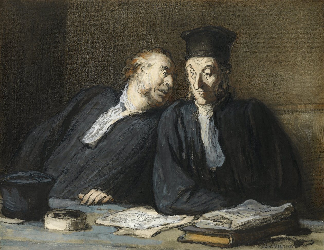 Deux avocats conversant - Honoré Daumier
