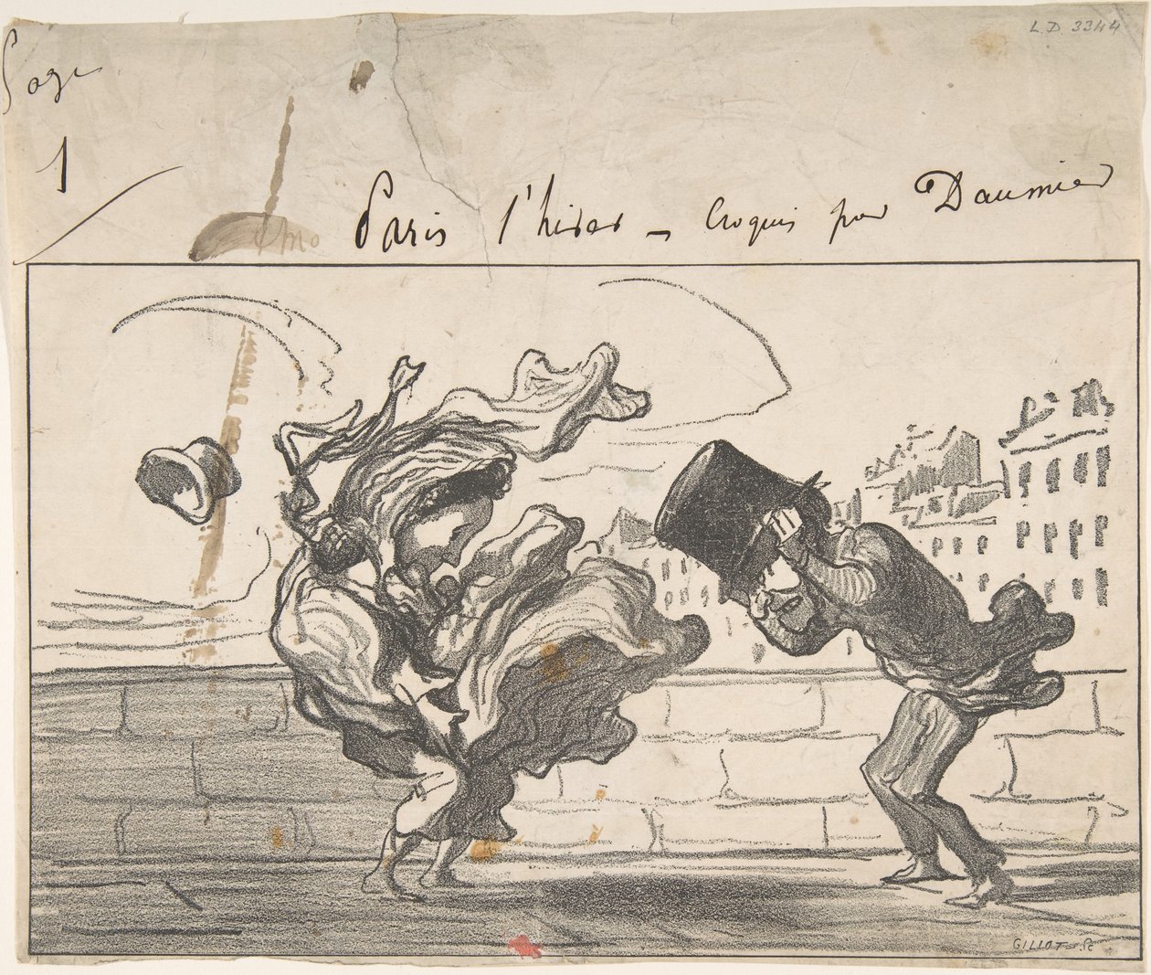Un coup de vent non prédit par Mathieu - Honoré Daumier