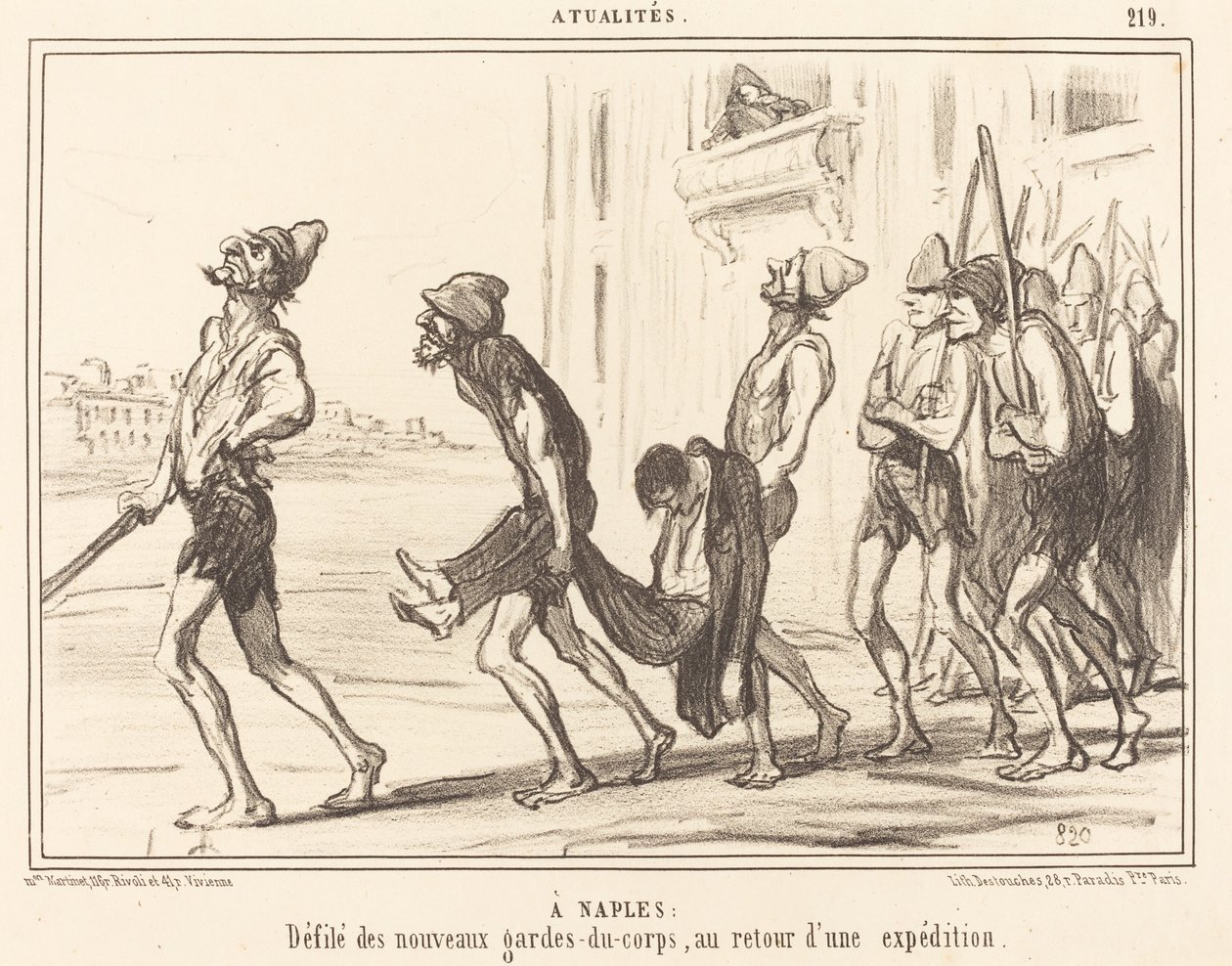 À Naples : Défilé des gardes-du-corps - Honoré Daumier