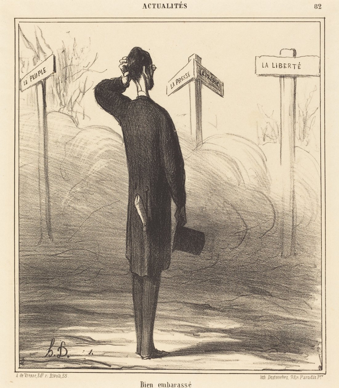 À droite ou à gauche? - Honoré Daumier