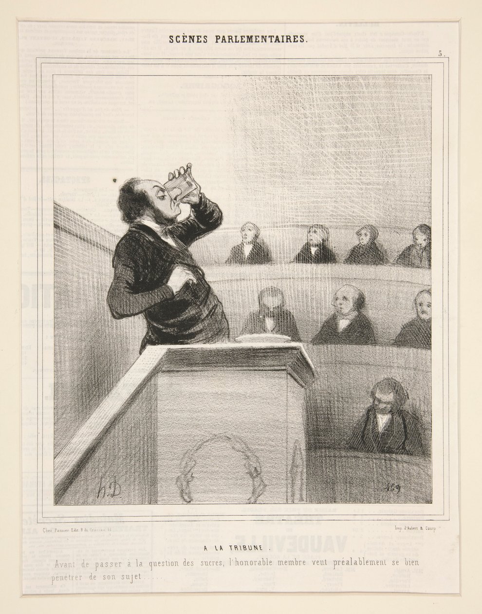 À la Tribune: Avant de passer à la question des sucres - Honoré Daumier