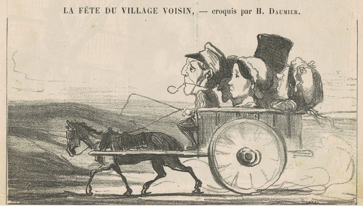 À la campagne, pas de grèves de cochers (recto); Villageois économies se contentant (verso) - Honoré Daumier