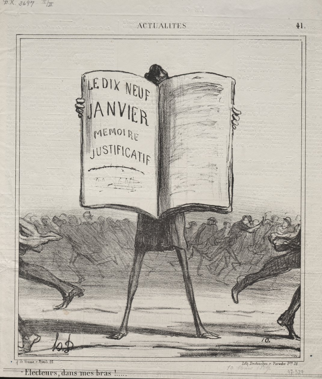 Actualités (No. 41) : Électeurs, dans mes bras!... - Honoré Daumier