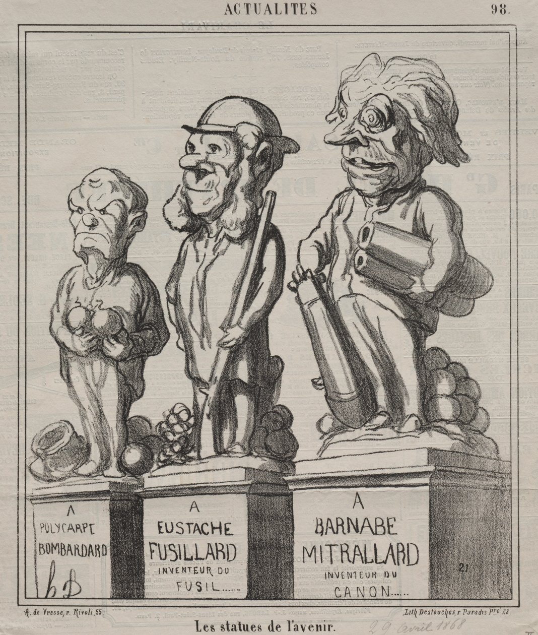 Actualités (planche 98) : Statues du futur - Honoré Daumier