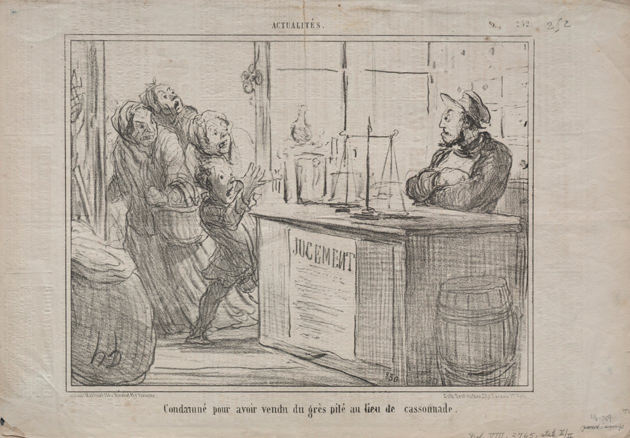 Actualités n° 252 : Condamné pour avoir vendu un tas de sable au lieu de sucre brun humide, 1855 - Honoré Daumier