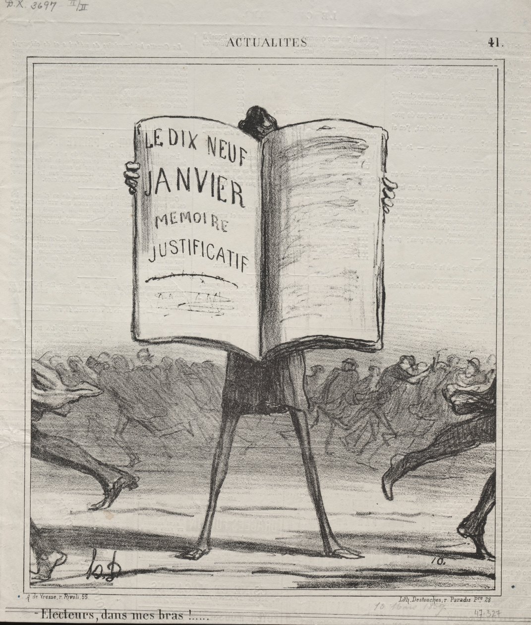 Actualités No. 41: Électeurs, dans mes bras !..., 1869 - Honoré Daumier