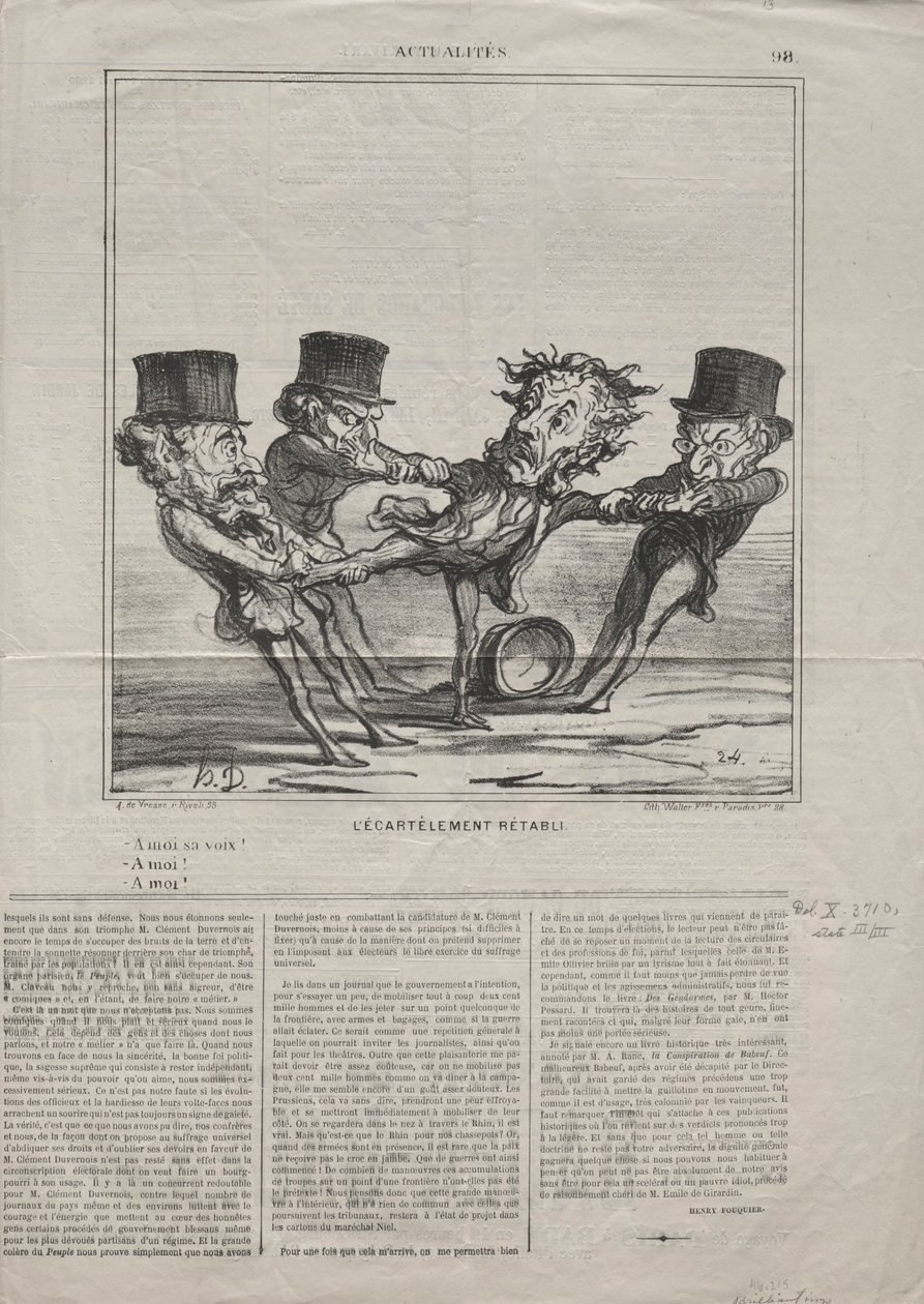 Actualités No. 98 : Le quartier rétabli, 1869 - Honoré Daumier