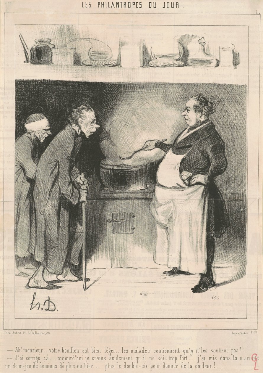 Ah! Monsieur, votre bouillon est... - Honoré Daumier