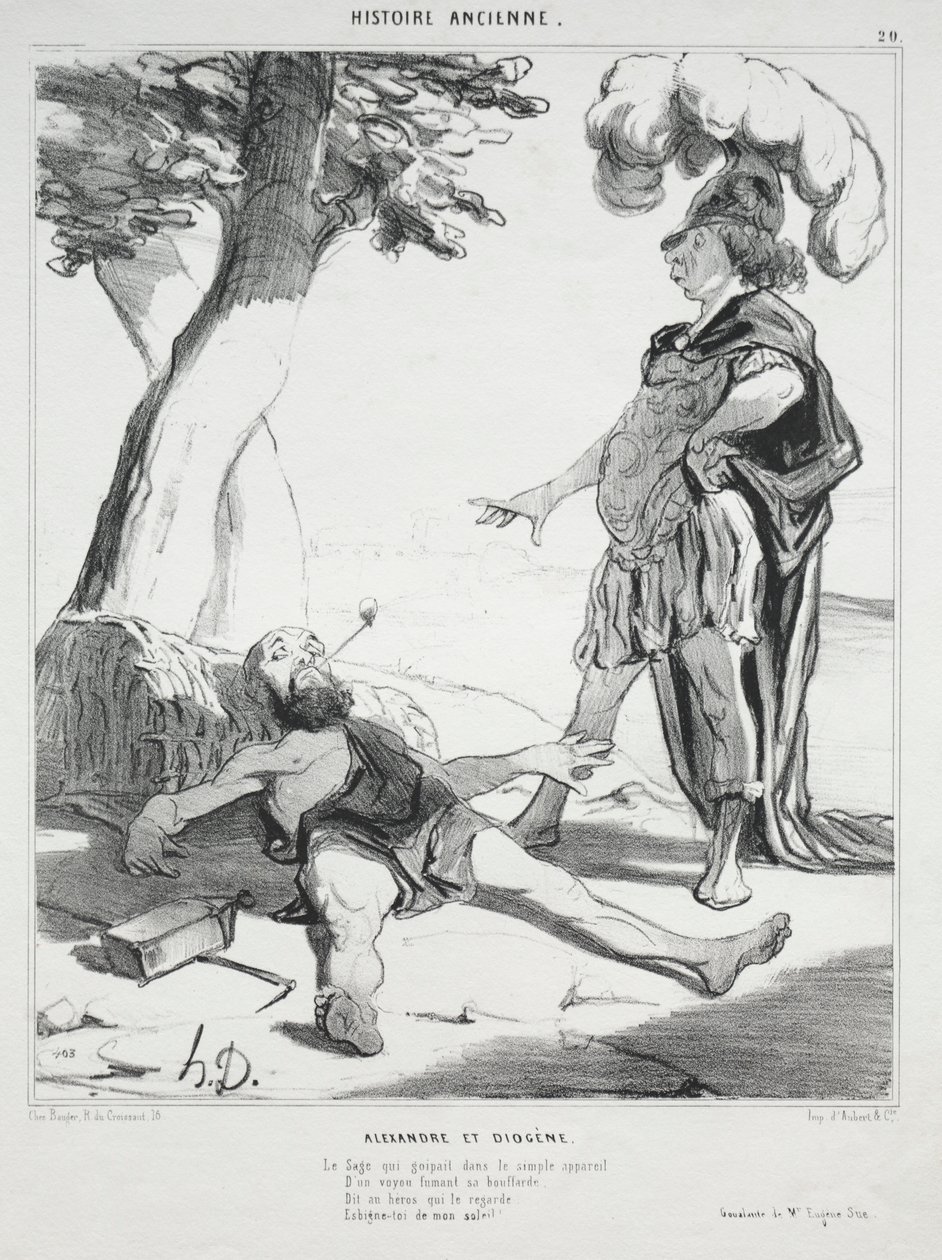 Histoire ancienne, plaque 20 : Alexandre et Diogène - Honoré Daumier