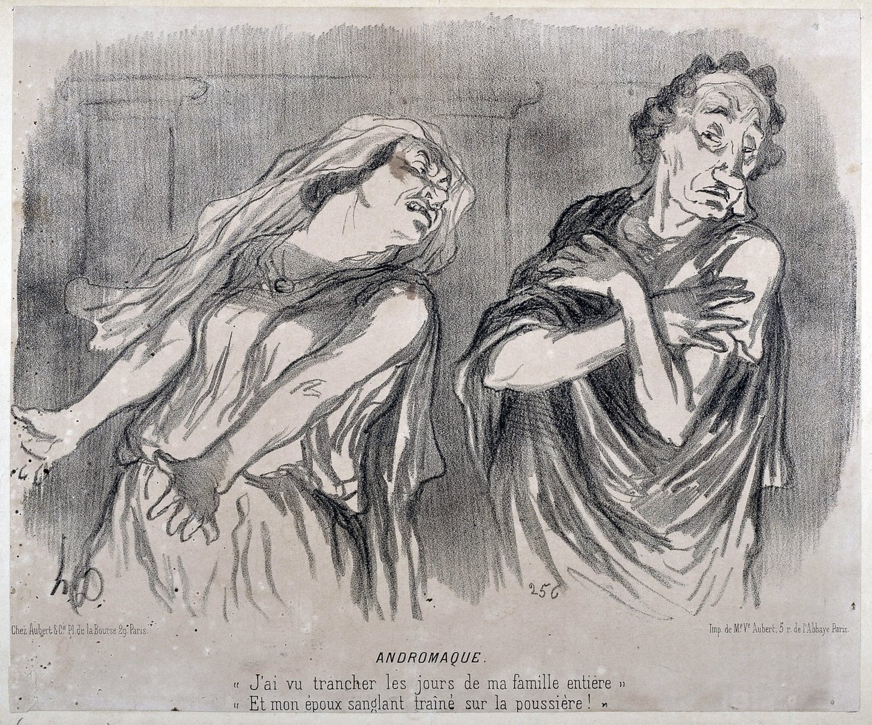 Andromaque Gravure par Honoré Daumier (1808-1879) dans Le Charivari. Palais Longchamp, Musée des Beaux-Arts de Marseille. - Honoré Daumier
