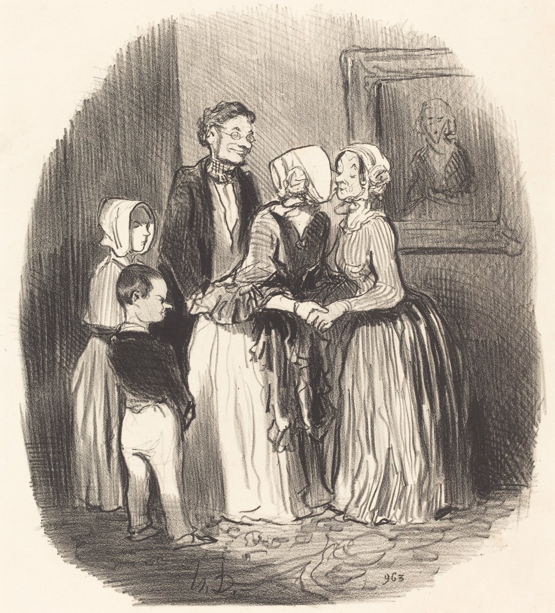 Au nouvel an, visite... à la tante Rabourdin - Honoré Daumier