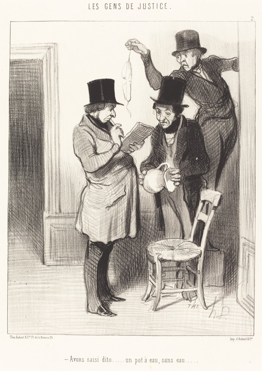 Avons saisi dito... un pot à eau, sans eau - Honoré Daumier