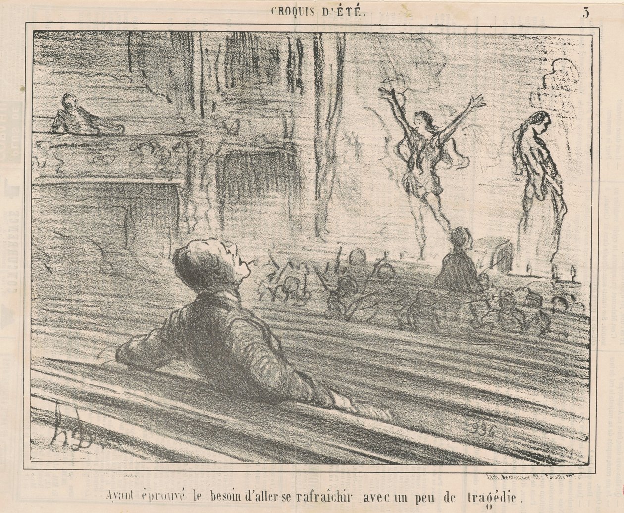 Ayant éprouvé le besoin de se rafraîchir avec... - Honoré Daumier