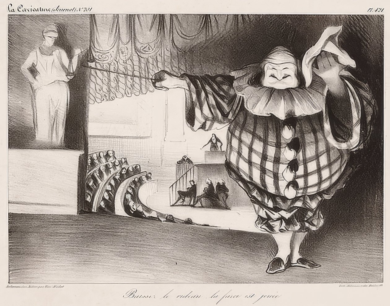 Baissez le Rideau, La Farce est Jouée. 1834 - Honoré Daumier