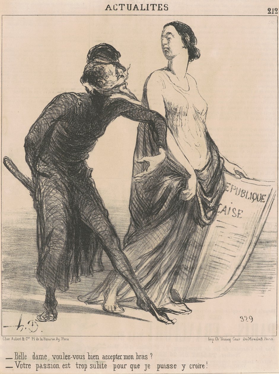 Belle dame voulez-vous accepter mon bras? - Honoré Daumier