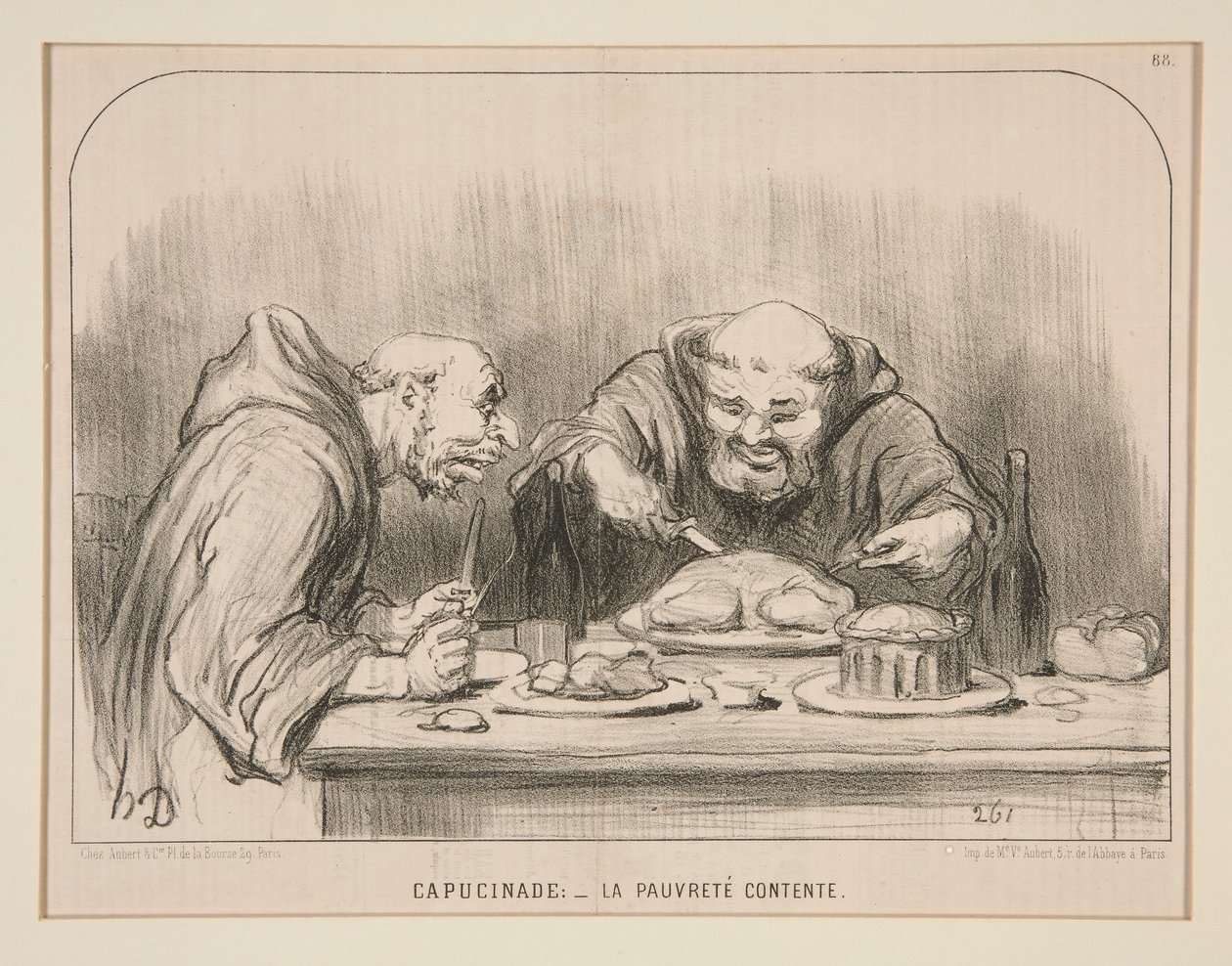 Capucinade : - La pauvreté contente, #88 des Actualités - Honoré Daumier