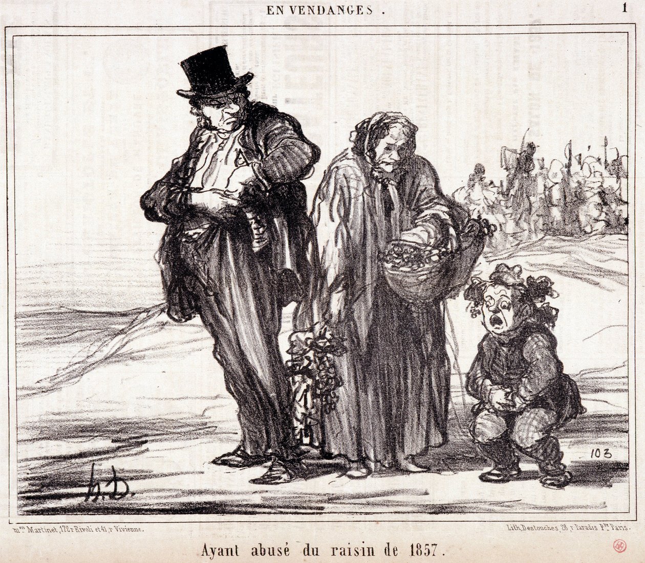 Caricature sur la viticulture. Série "Esquisse d