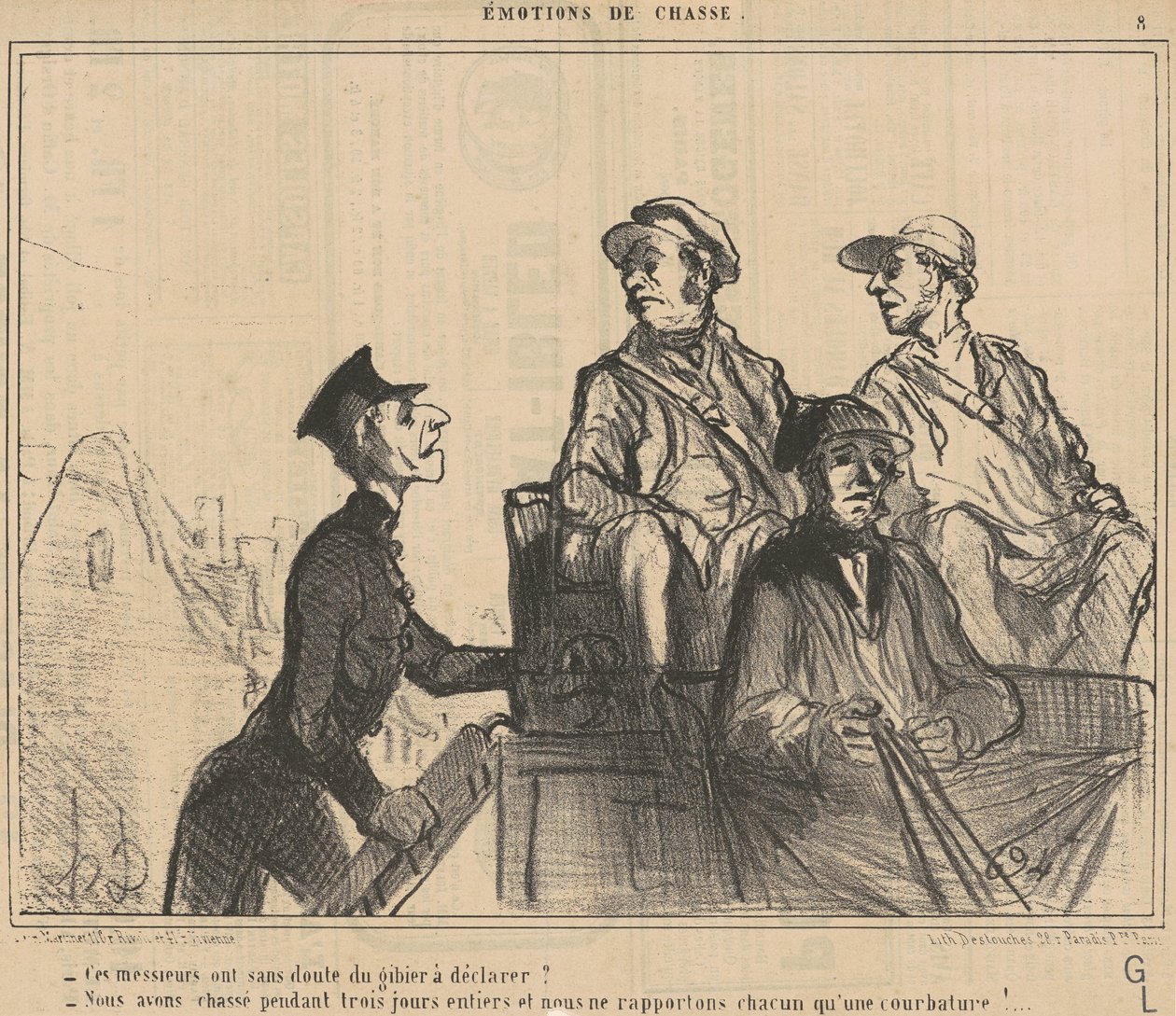 Ces messieurs ont ... du gibier à déclarer? ... - Honoré Daumier