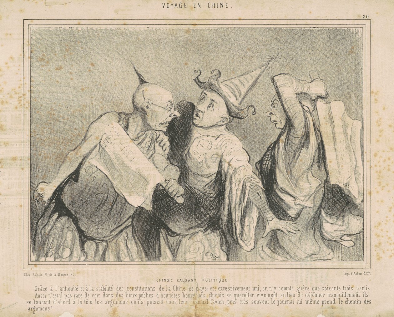 Chinois causant politique - Honoré Daumier
