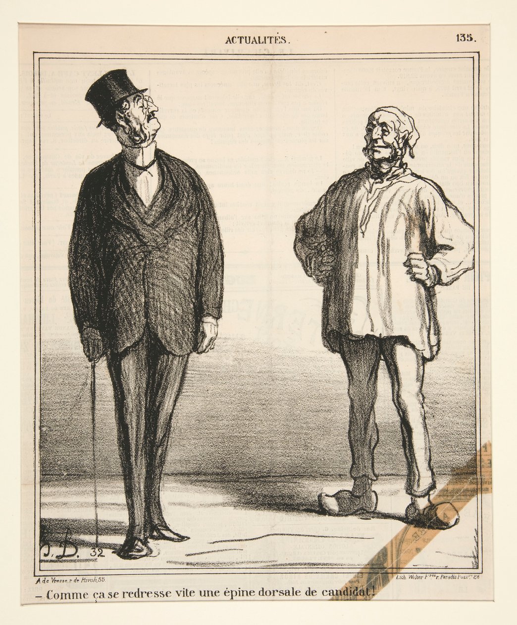 Comme ça se redresse vite une épine dorsale de candidat! - Honoré Daumier