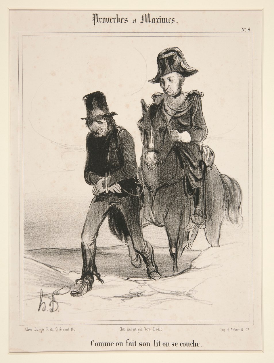 Comme on fait son lit on se couche, planche 4 de Proverbes et Maximes - Honoré Daumier
