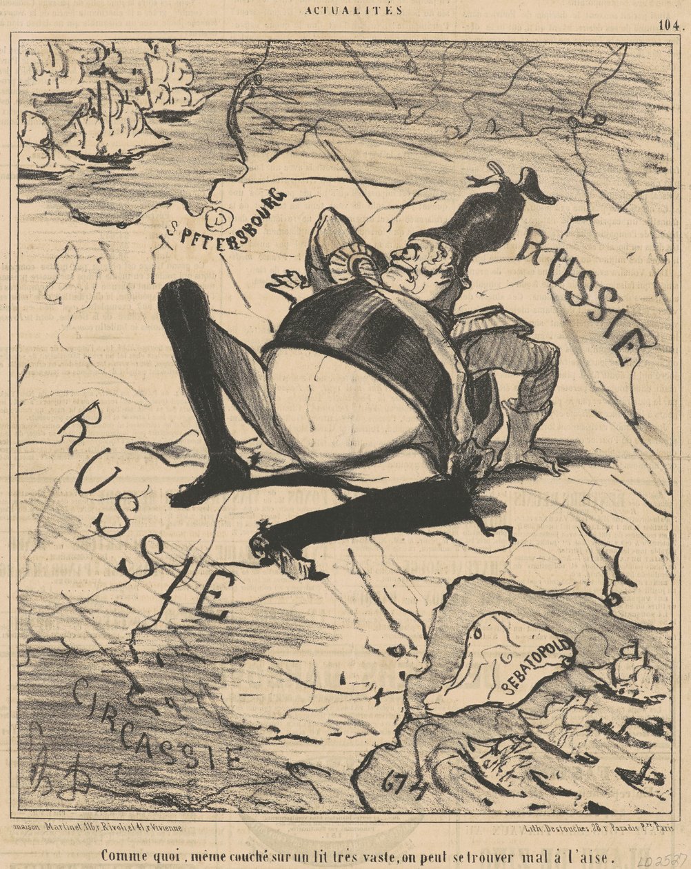 Comme quoi ... sur un lit très vaste ... - Honoré Daumier