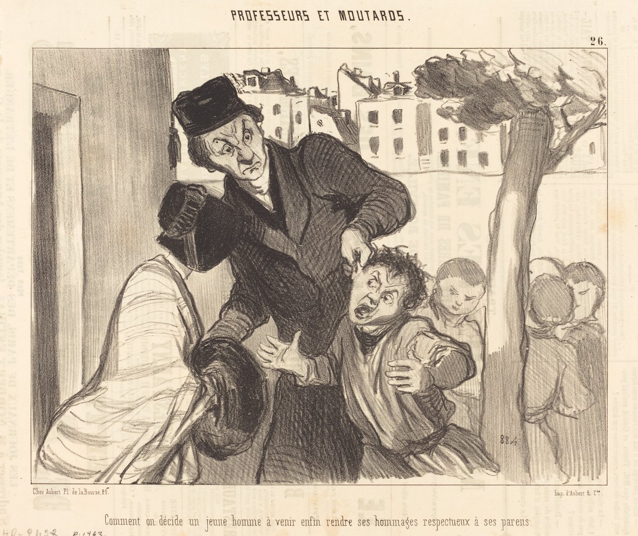 Comment on décide un jeune homme à venir... - Honoré Daumier