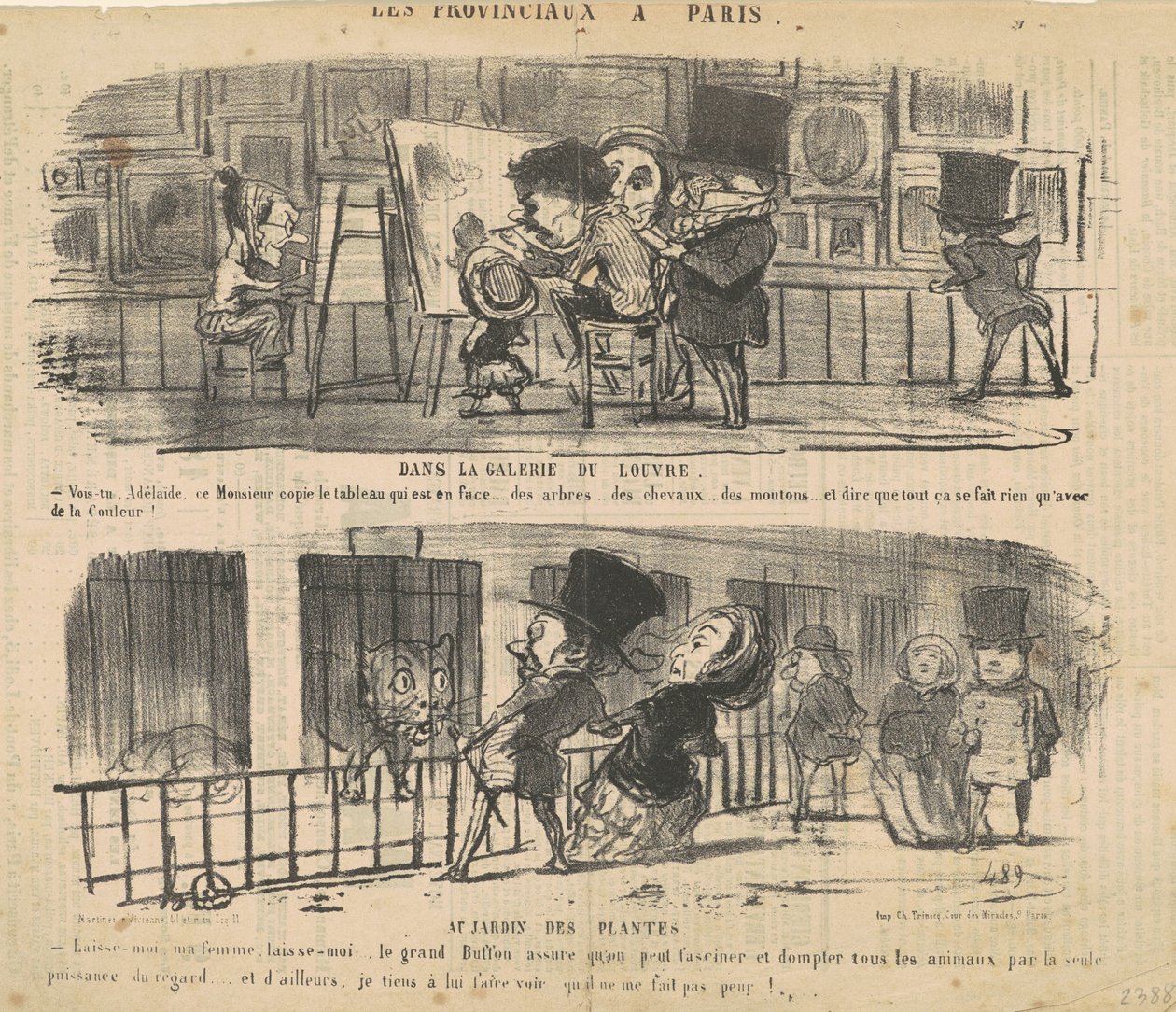 Dans la galerie du Louvre - Honoré Daumier