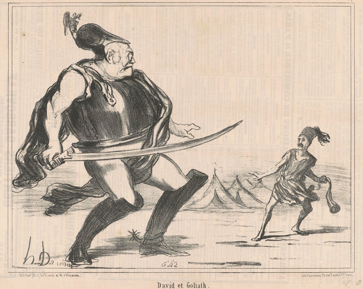 David et Goliath - Honoré Daumier