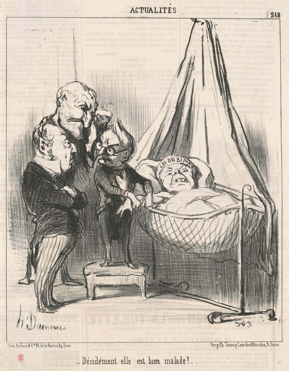 Décidément elle est bien malade! - Honoré Daumier