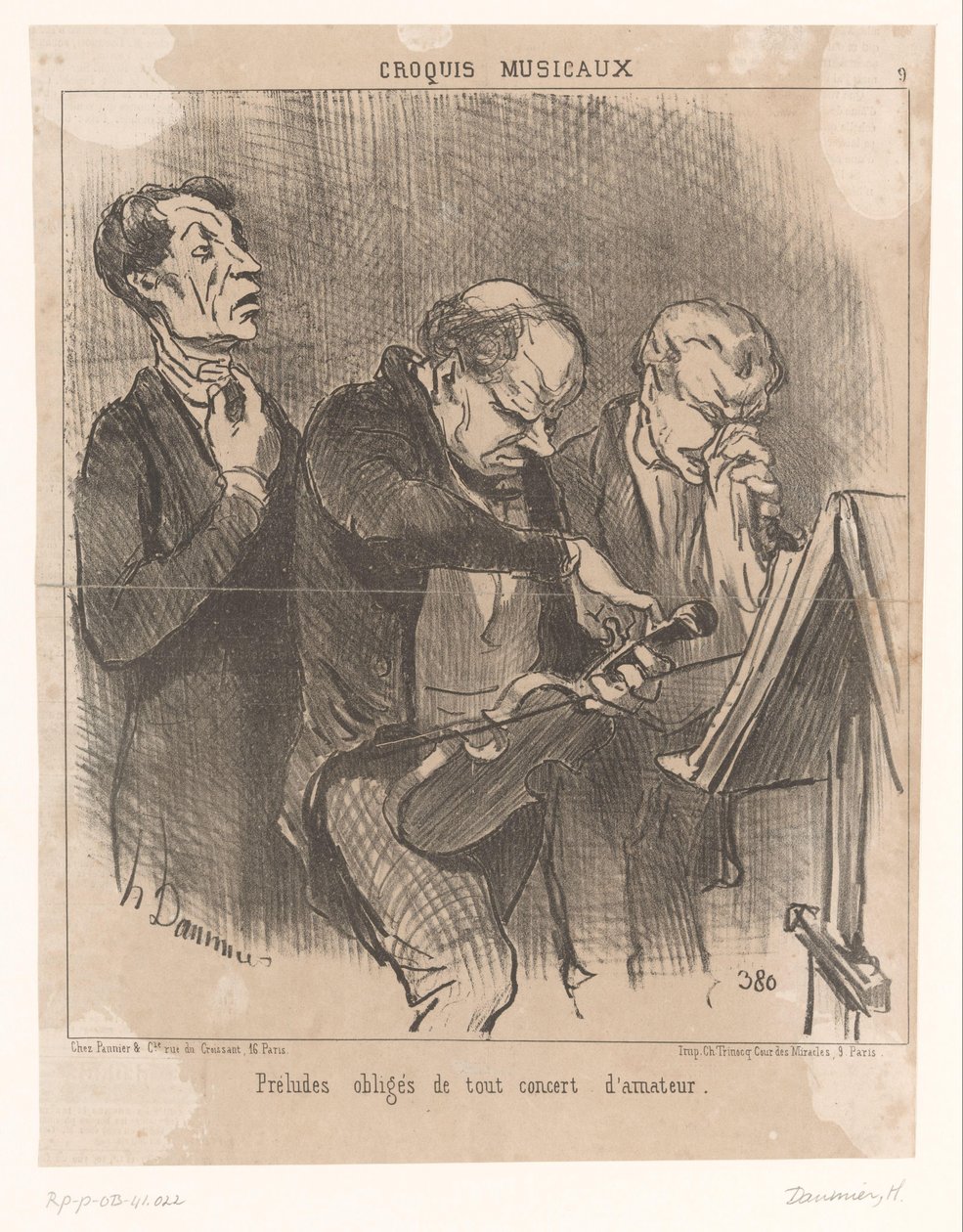 Trois musiciens amateurs avant un concert - Honoré Daumier
