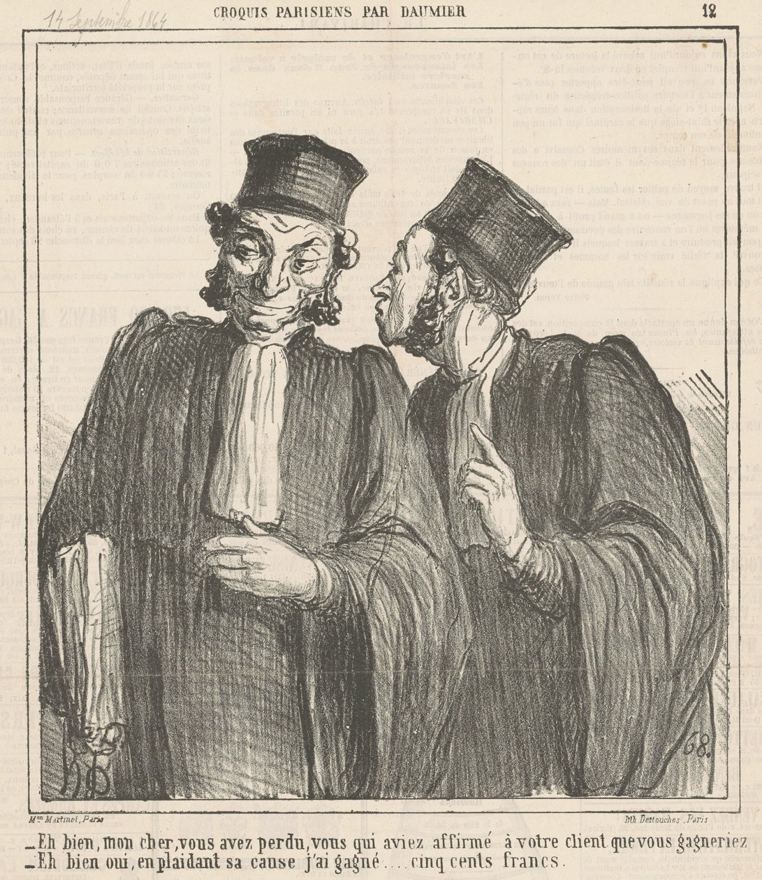 Eh bien, mon cher, vous avez perdu ... - Honoré Daumier