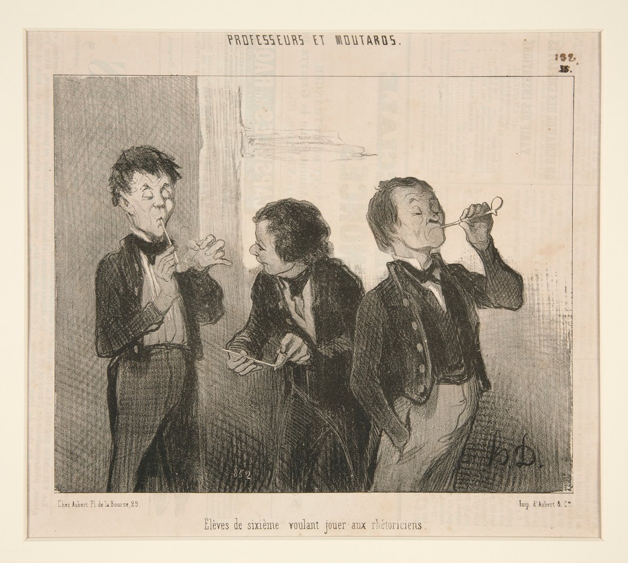 Élèves de sixième voulant jouer aux rhétoriciens (de Professeurs et Moutards) - Honoré Daumier
