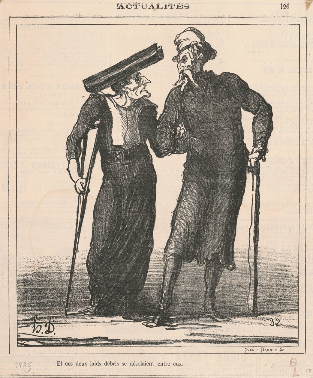 Et ces deux laids débris se désolaient entre eux - Honoré Daumier