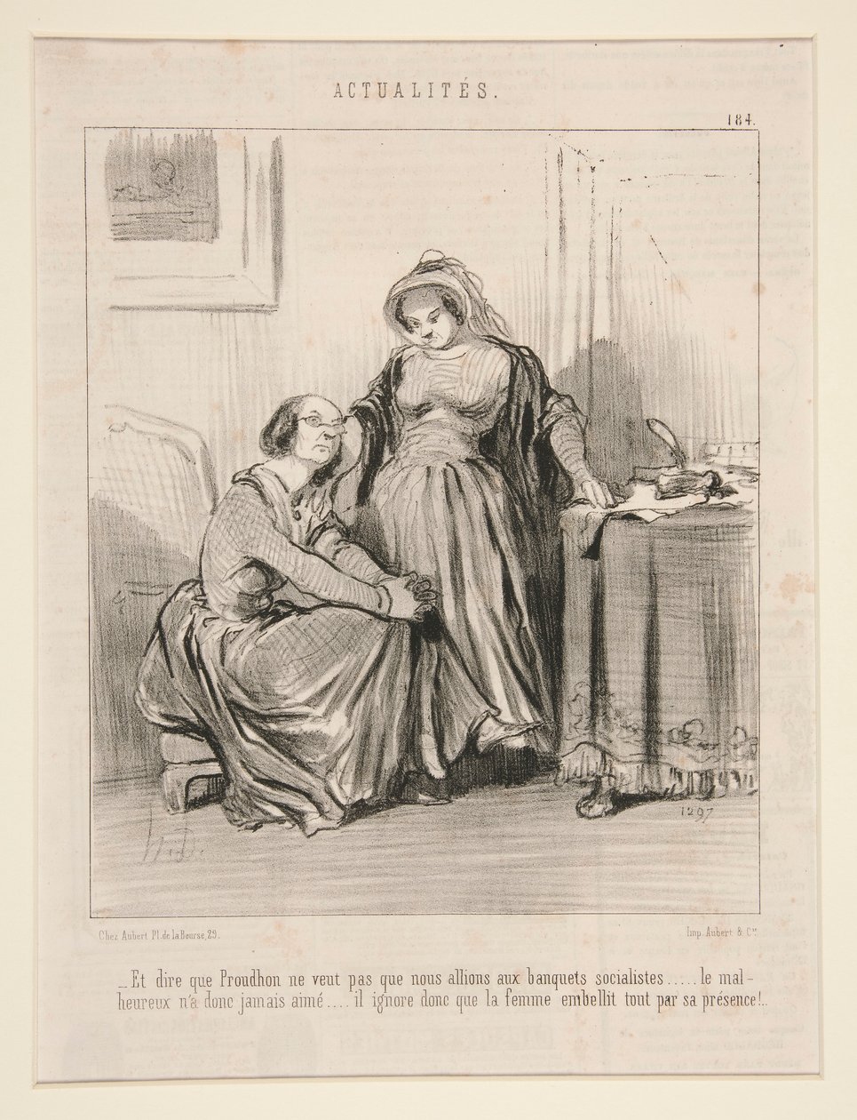 Et dire que Proudhon ne veut pas que nous allions aux banquets socialistes - Honoré Daumier