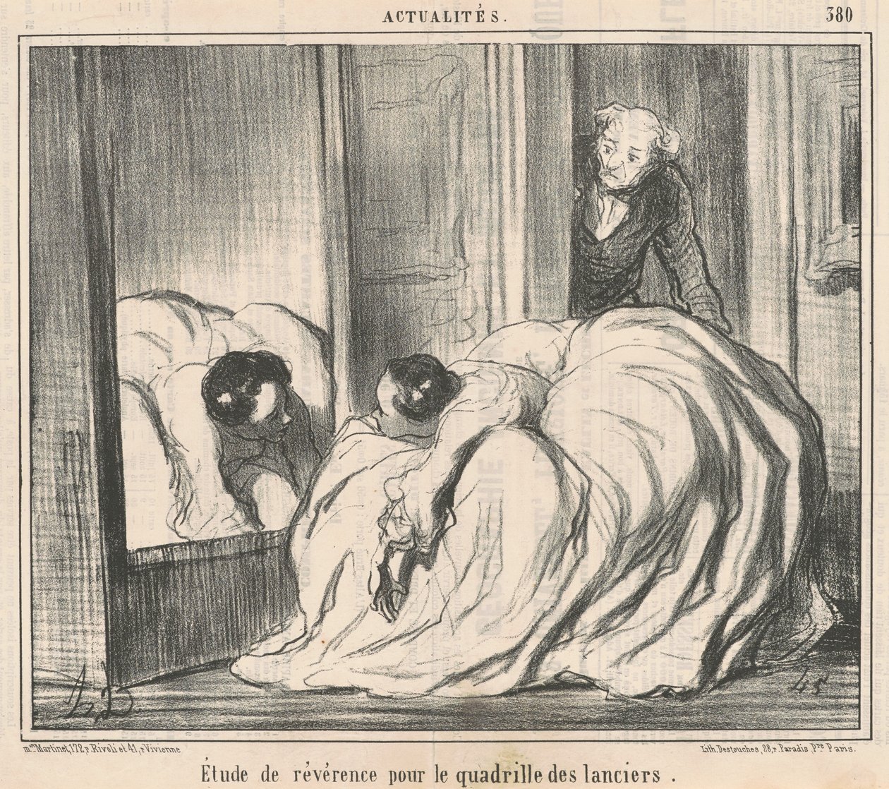 Étude de révérence pour le quadrille des lanciers - Honoré Daumier