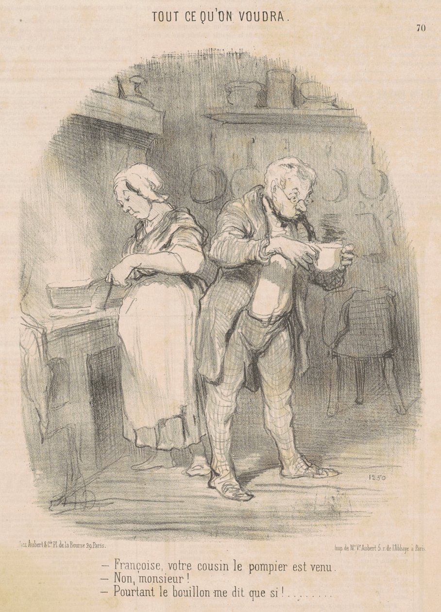 François, votre cousin le pompier est venu ... - Honoré Daumier