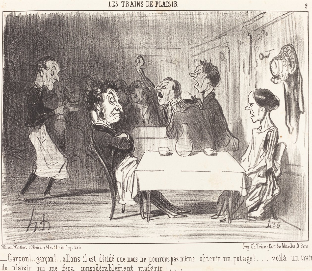 Garçon!... garçon!... allons il est décidé... - Honoré Daumier