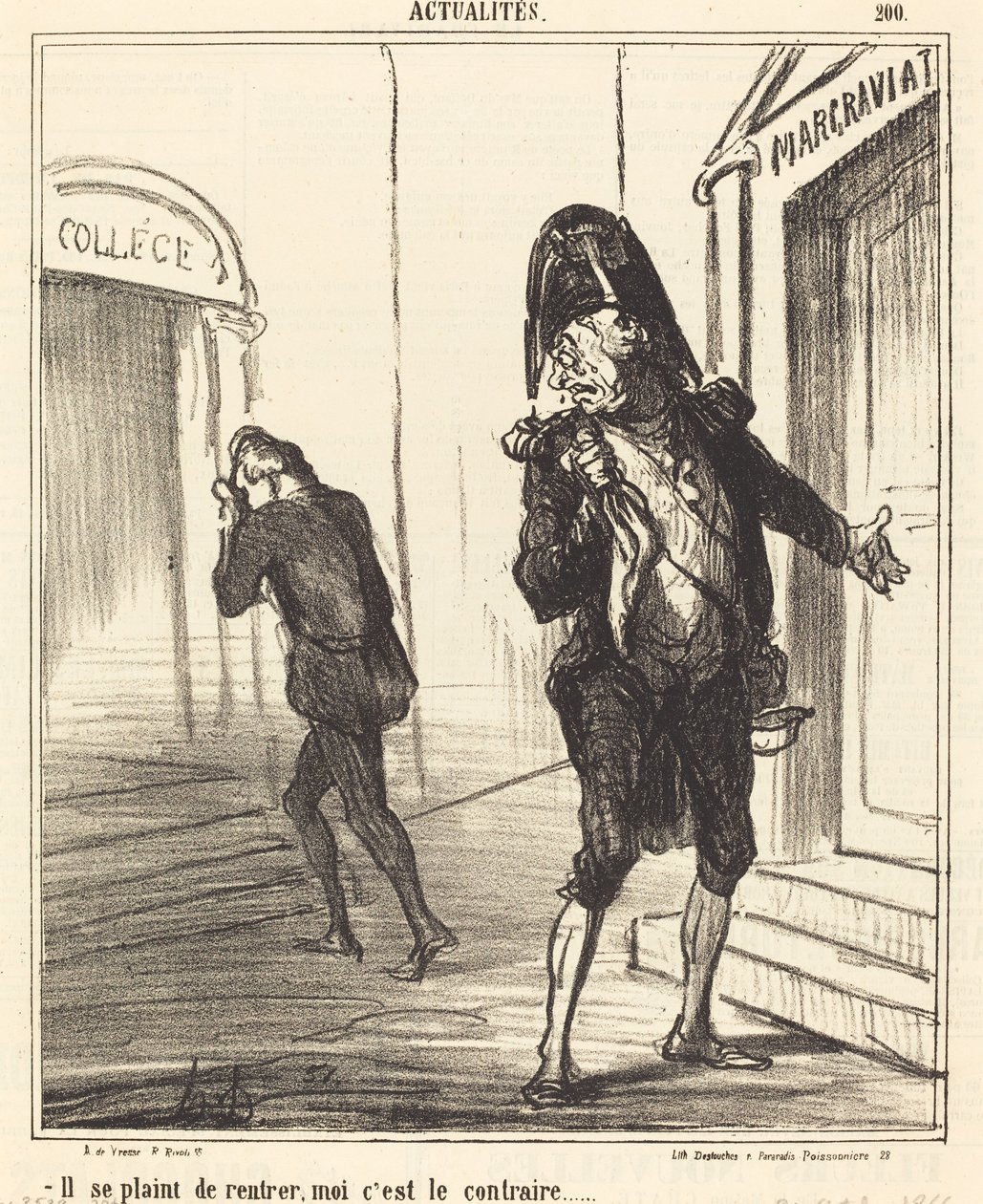Il se plaint de rentrer... - Honoré Daumier