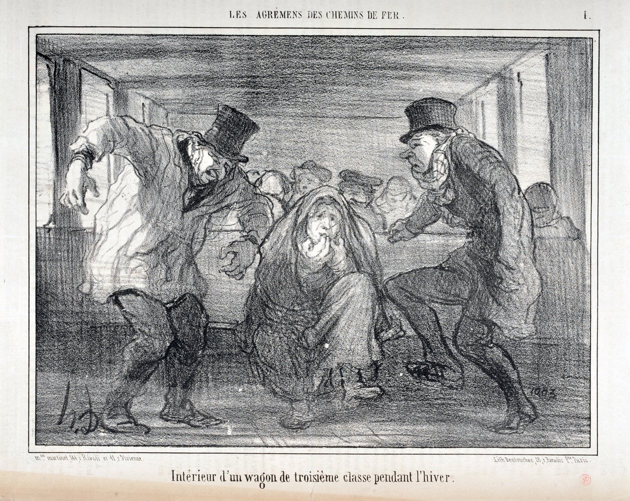 Illustration pour la série "Les Agréments des Chemins de fer" - Honoré Daumier